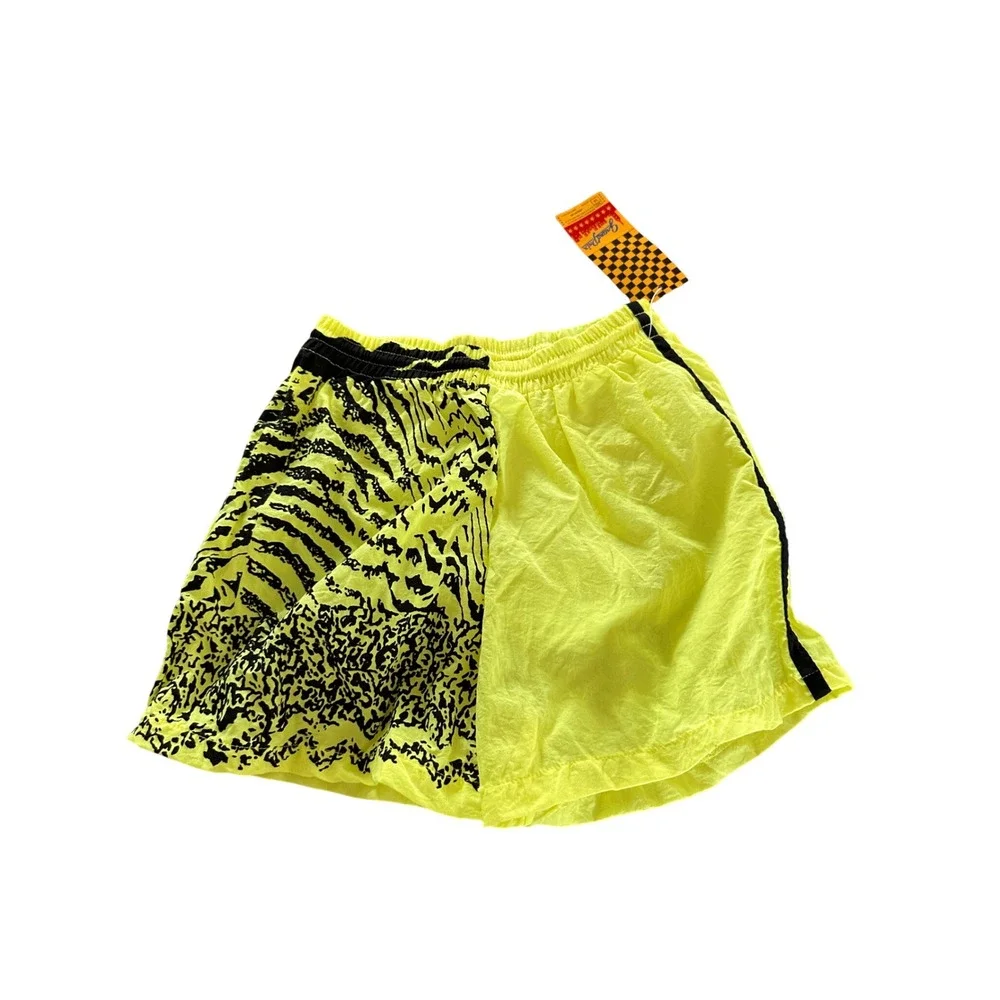 Vintage NWT Grand Prix Neon Surf Shorts Youth Boy 14 Nylon Swim‎ Trunks Beach
